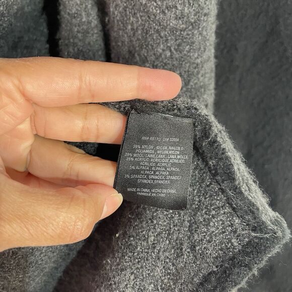 Sleeping On Snow Anthropologie Cardigan Oversized Black Gray Wool Alpaca Cocoon - Picture 4 of 11